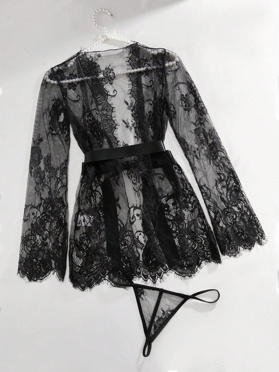 LEILA LACE LONG SLEEVE ROBE SET
