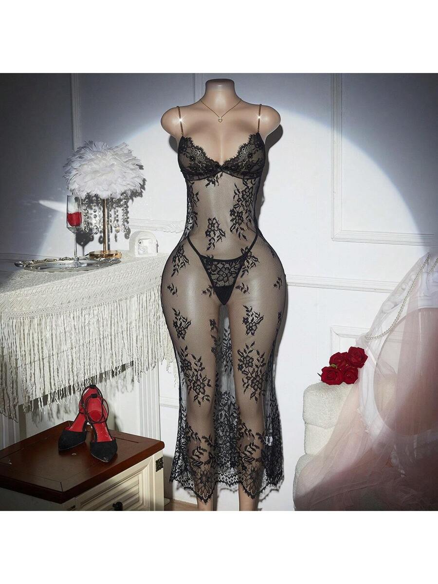 TATIANA SHEER LACE DRESS SET