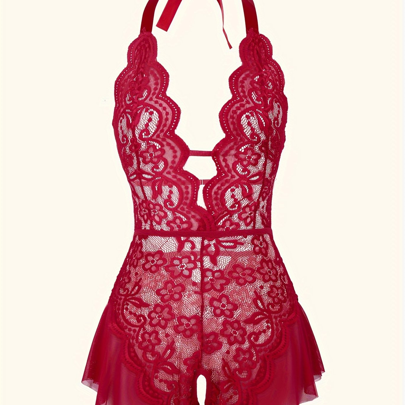 LÉA LACE HALTER BODYSUIT