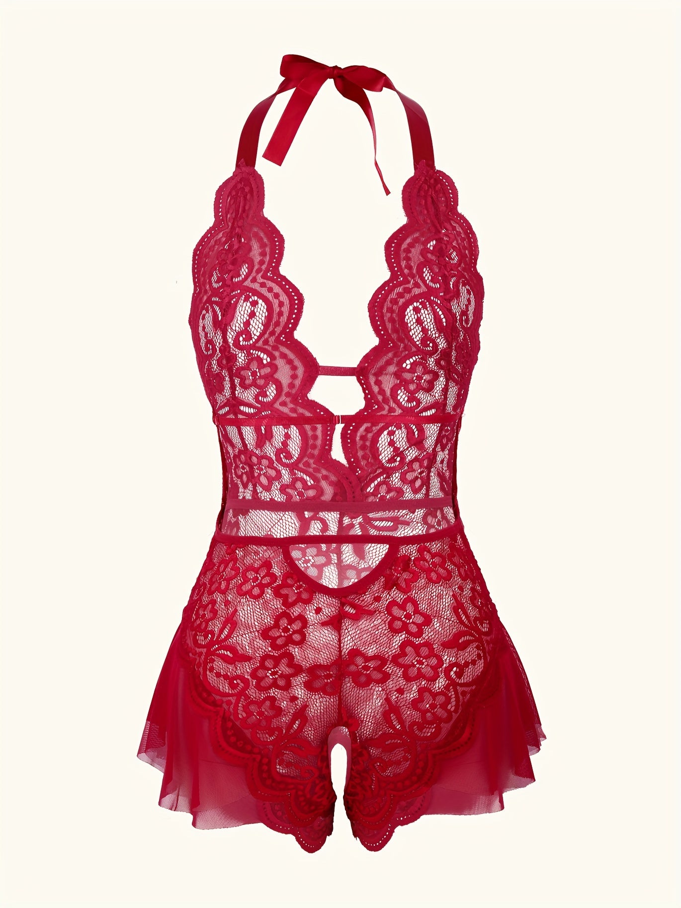 LÉA LACE HALTER BODYSUIT