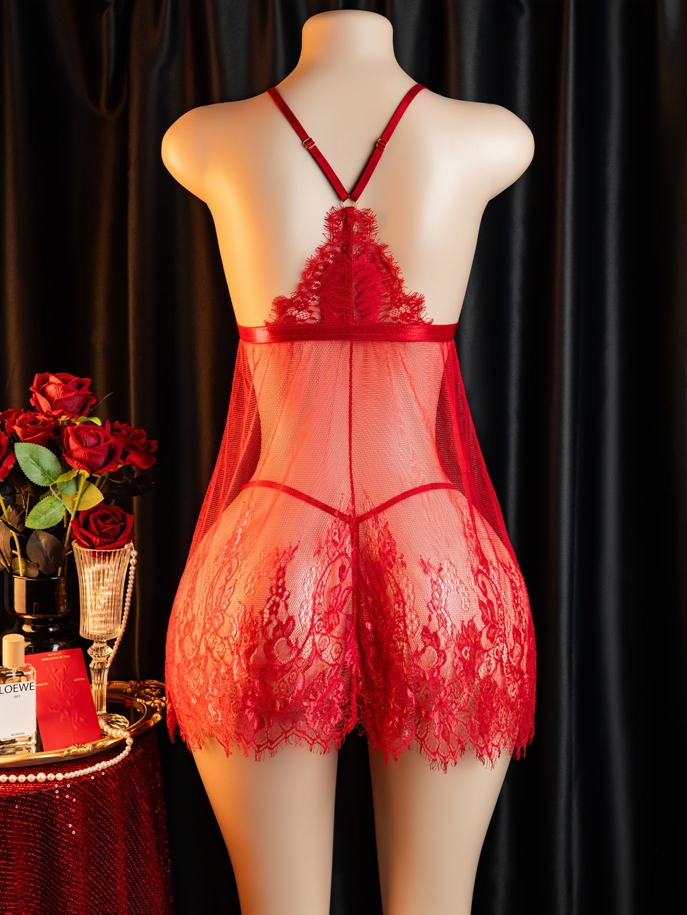 LEYLA SHEER LACE BABYDOLL