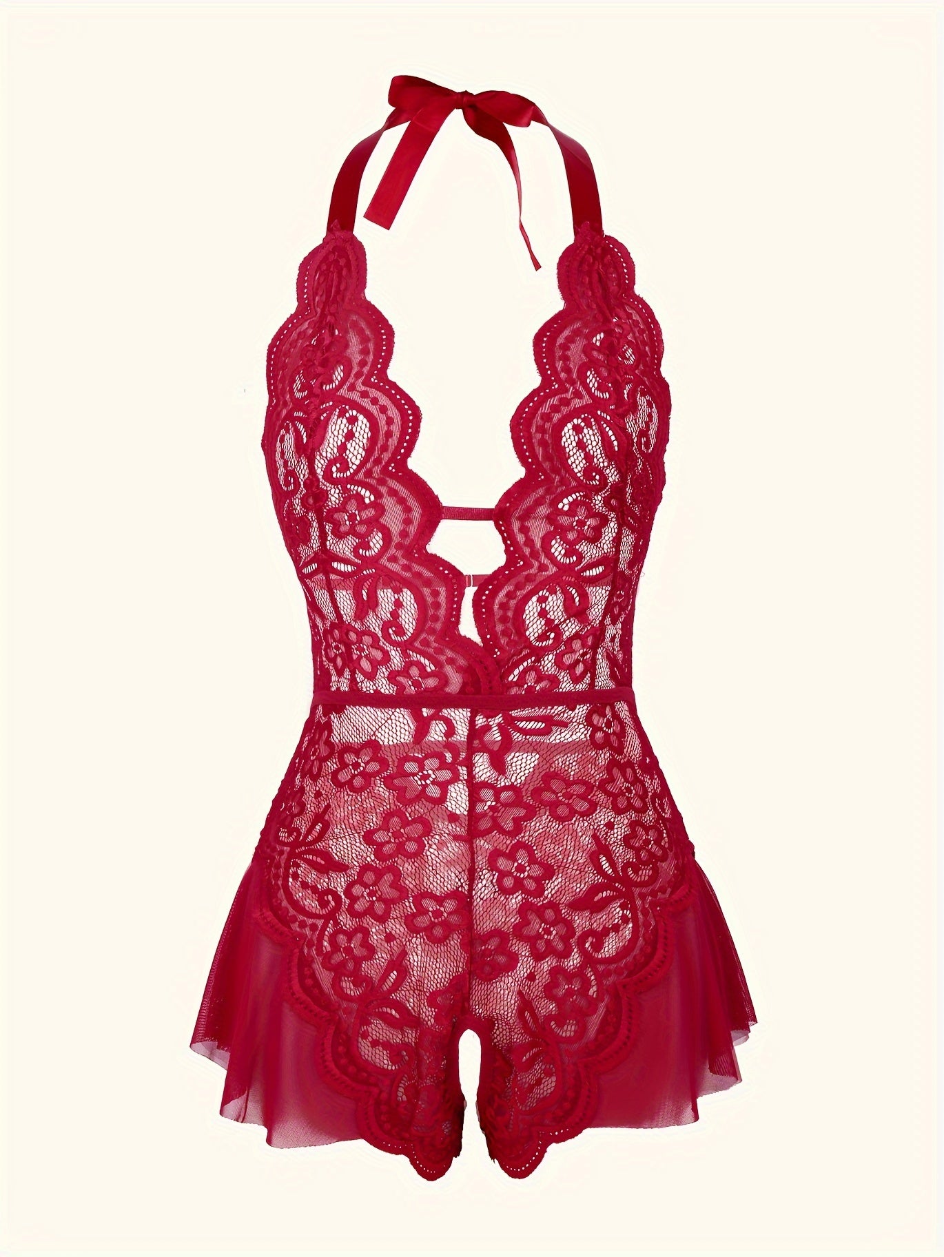 LÉA LACE HALTER BODYSUIT