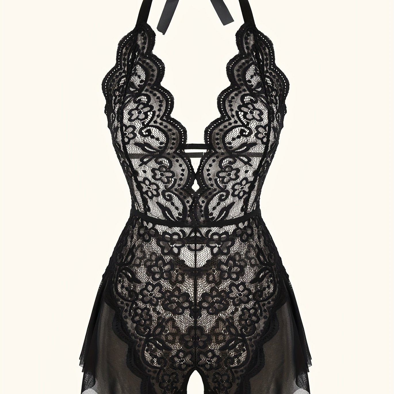 LÉA LACE HALTER BODYSUIT