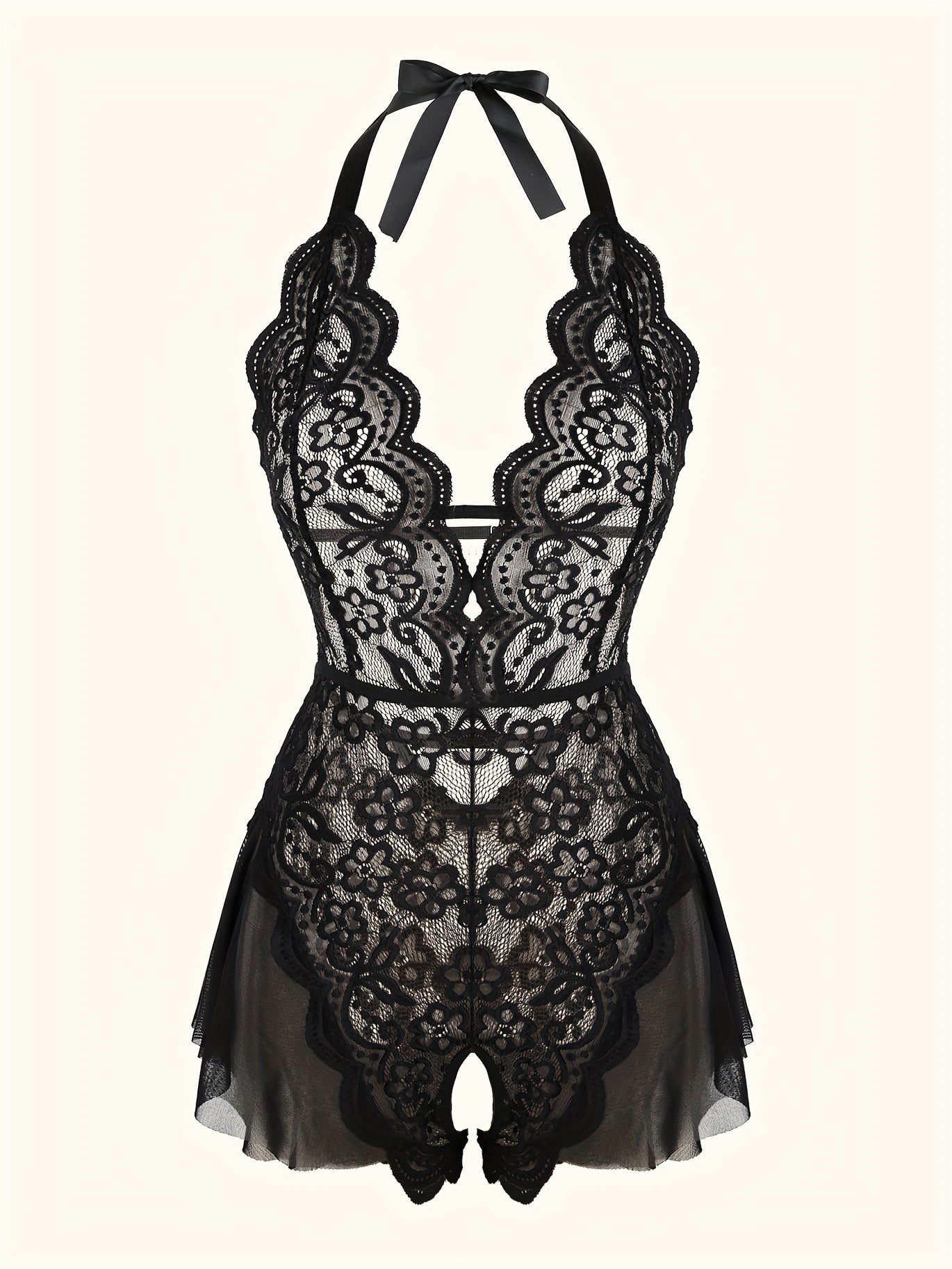 LÉA LACE HALTER BODYSUIT