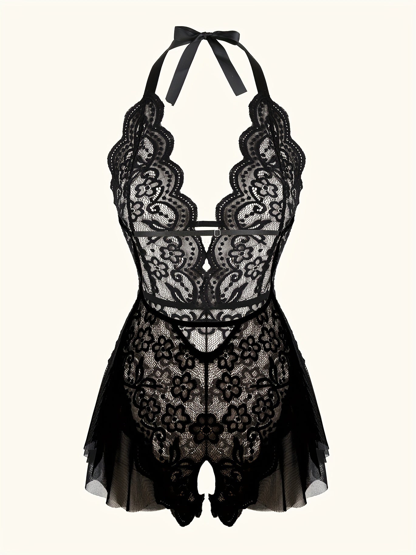 LÉA LACE HALTER BODYSUIT